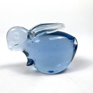 Hand Blown Glass Rabbit - Blue